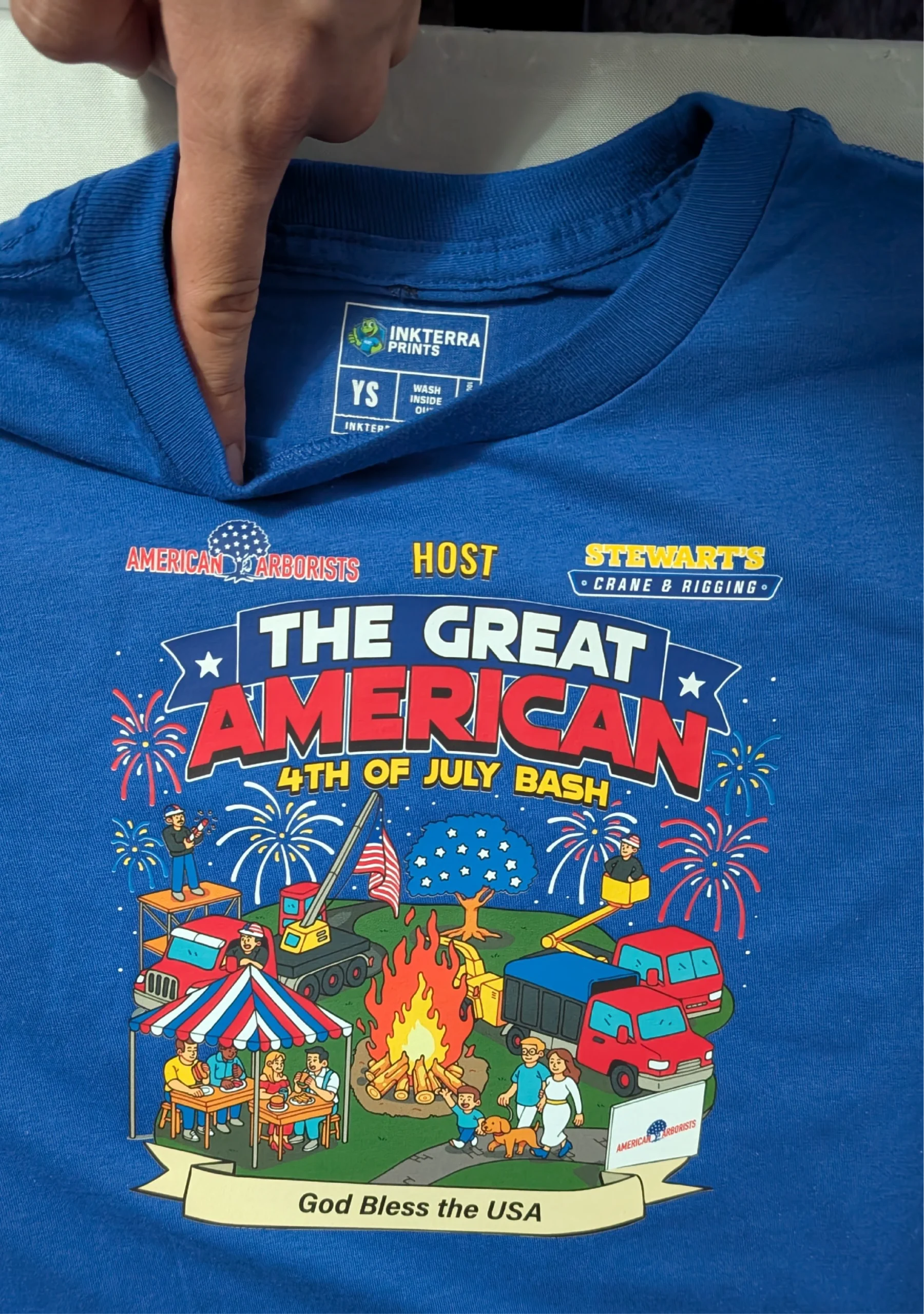 Youth-sized event t-shirt for The Great American Bash by Inkterra Prints.
