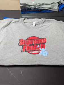 Custom crew uniforms printed for Supreme Finish of Raleigh.