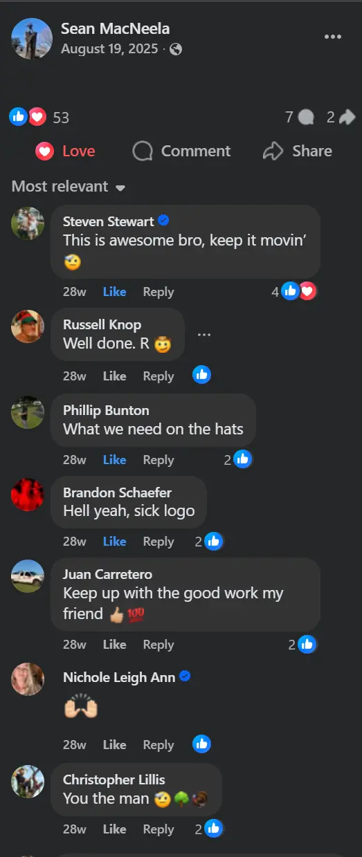 Facebook comments reacting to the MacNeela